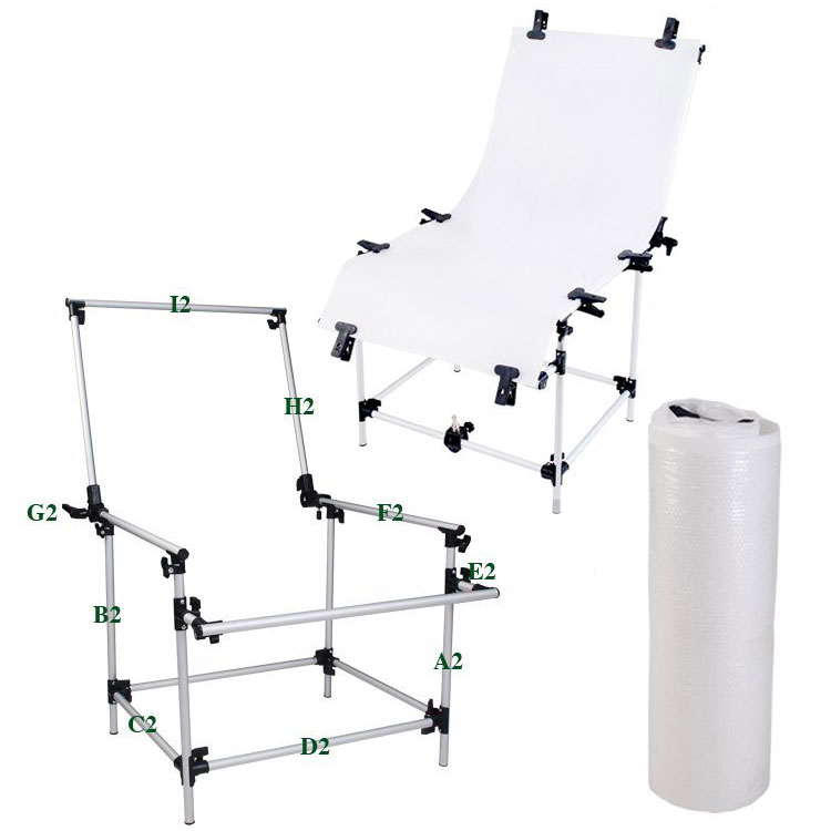 Portable Studio Shooting Table with Frame and Plexiglass Cover included Photo Shooting Table for Still Life Photography Equipment
