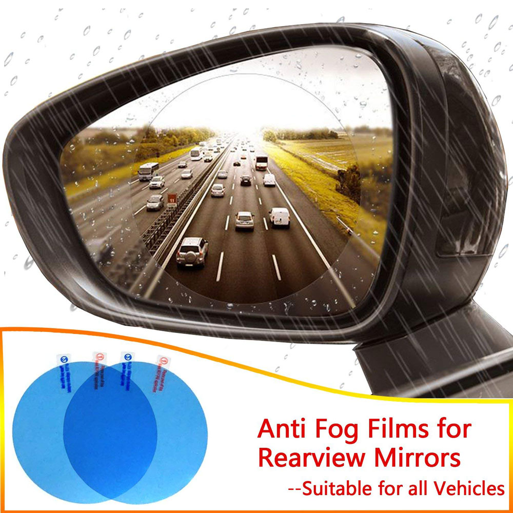 Car Rearview Mirror Film, Car Rearview Mirror Anti-Water Anti-Mist Film Anti-fog Anti-explosion Anti-glare Film, Waterproof Rearview Mirror Window Clear Film for Cars (2PCs)
